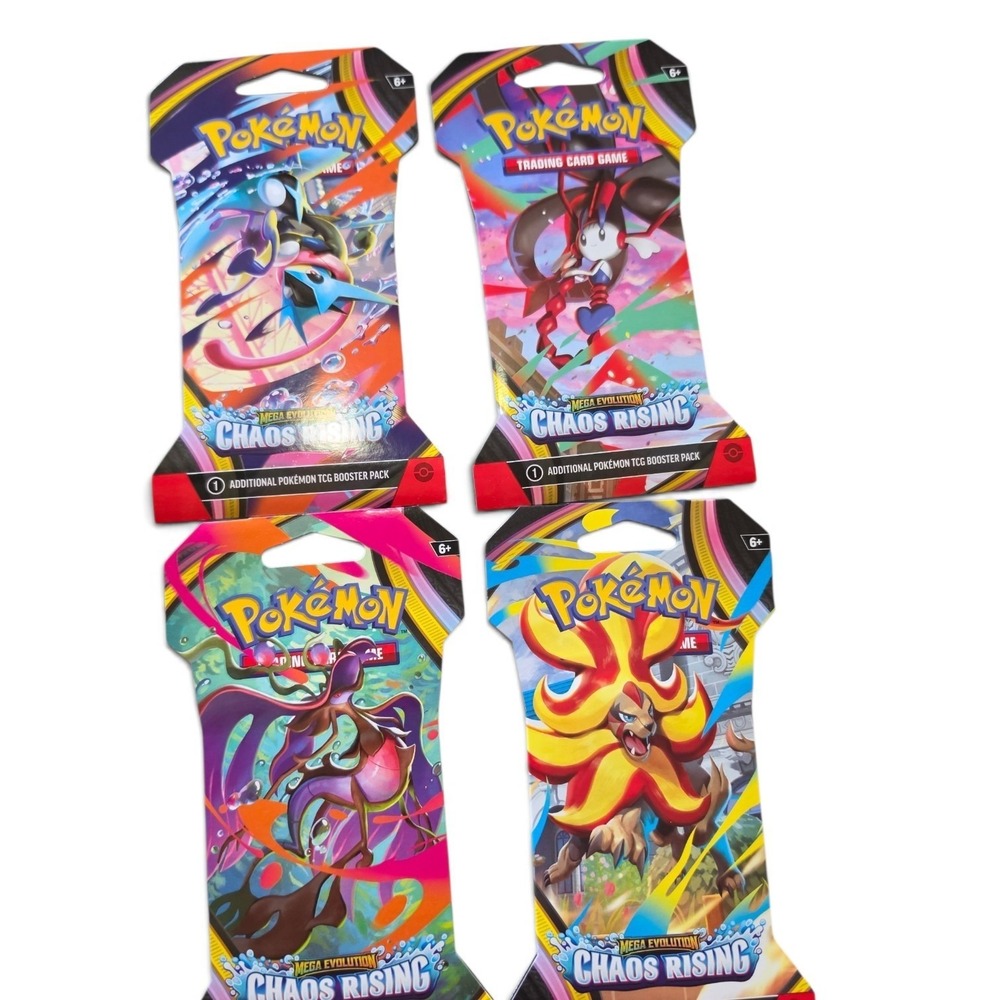 Pokémon TCG Chaos Rising Mega Evolution Booster Pack Factory Sealed  -4 Packs